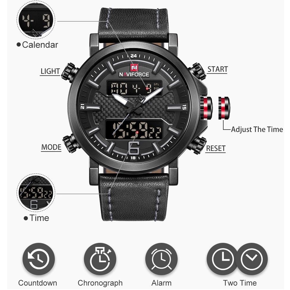 Sat NAVIFORCE RY-14620 - Crni
