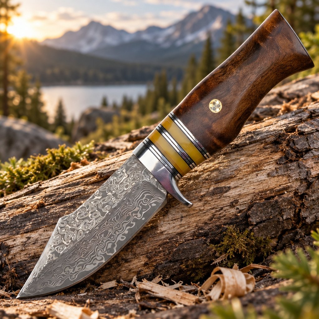 Damaščanski outdoor nož WS-42086 - Smeđi
